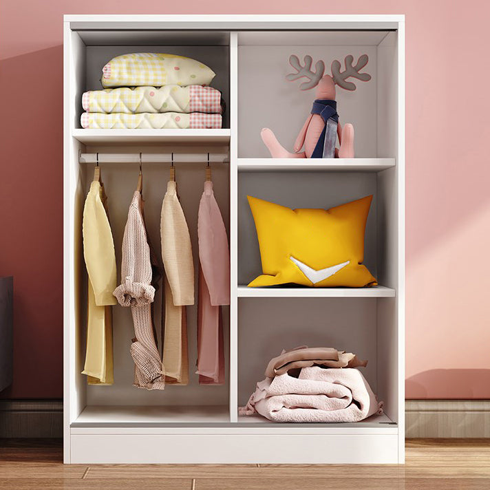 Zeitgenössische Holzgarderobe 2-Türer-Kleiderschrankschrank für Schlafzimmer