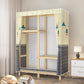 Contemporary Style Wardrobe Pine Solid Wood Wardrobe Closet with Legs