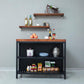 Industrial Stationary Kitchen Island Table Wood Kitchen Island Table with Open Storage