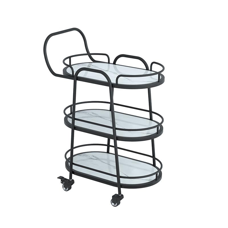 Contemporary Metal Prep Table 33.46"H Rolling Prep Table for Dining Room White-Black Manufactured Wood Clearhalo 'furn' 'furn_kitchen_islands_carts' 'Furniture' 'Kitchen & Dining Furniture' 'Kitchen Islands & Carts' 'kitchen_islands_carts' 5722129