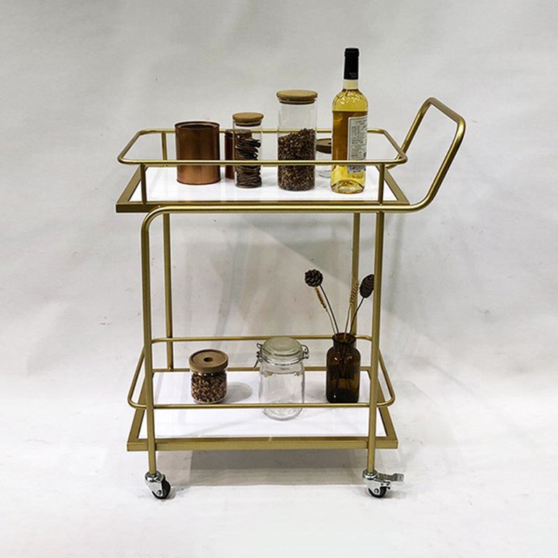 Tavolo da preparazione al metallo contemporaneo da 33,86 "H tavolo da preparazione per la sala da pranzo