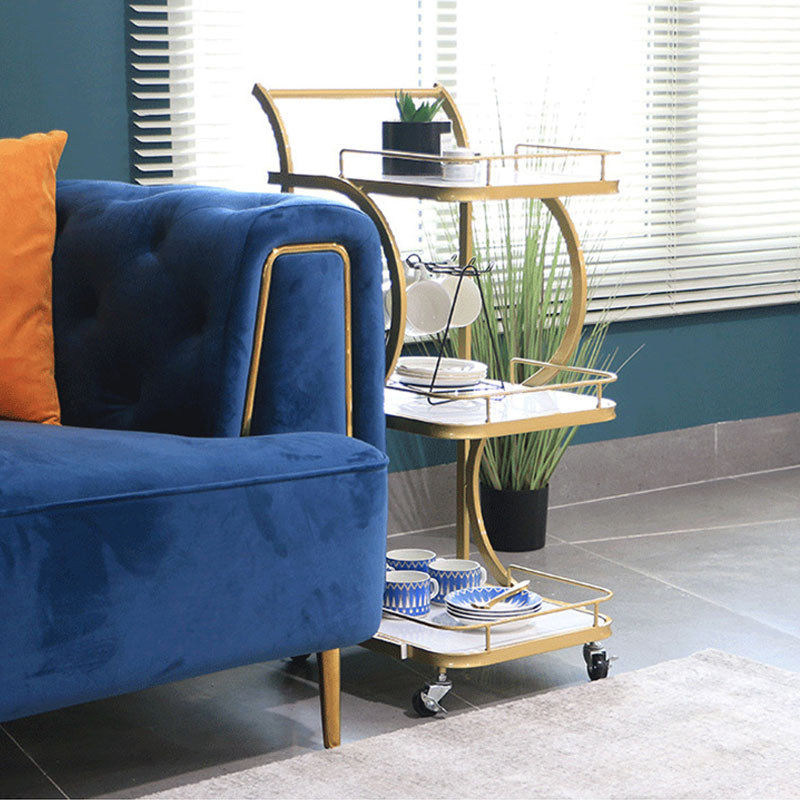 33" High Rolling Contemporary Prep Table Metal Prep Table with Open Storage