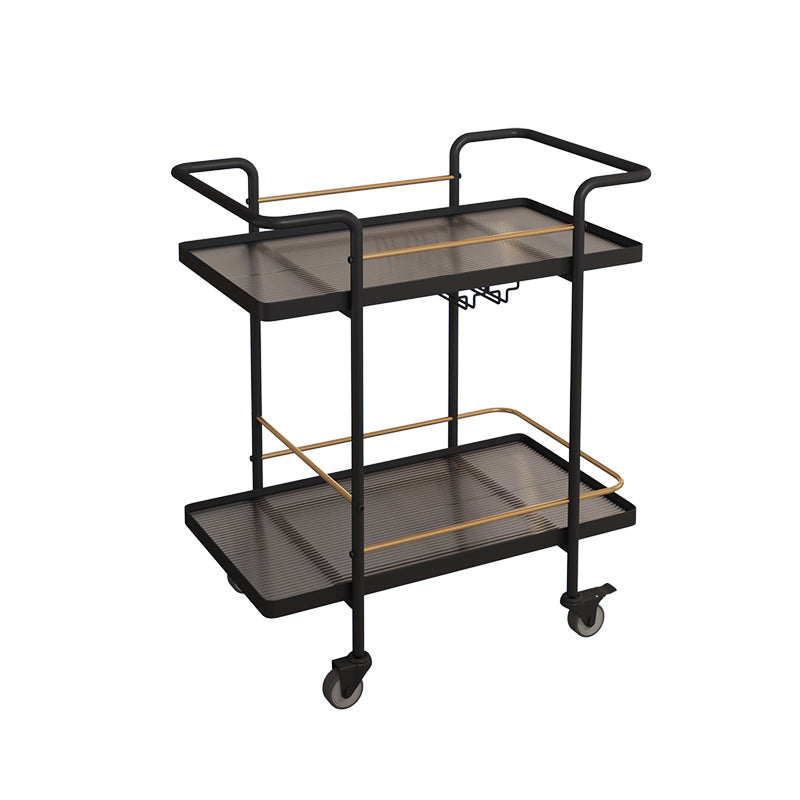 Modern Style Metal Prep Table 33.86"H Rolling Prep Table with Open Storage Clear Clearhalo 'furn' 'furn_kitchen_islands_carts' 'Furniture' 'Kitchen & Dining Furniture' 'Kitchen Islands & Carts' 'kitchen_islands_carts' 5722197