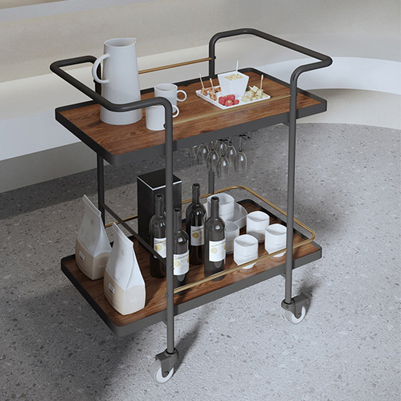 Modern Style Metal Prep Table 33.86"H Rolling Prep Table with Open Storage Clearhalo 'furn' 'furn_kitchen_islands_carts' 'Furniture' 'Kitchen & Dining Furniture' 'Kitchen Islands & Carts' 'kitchen_islands_carts' 5722201