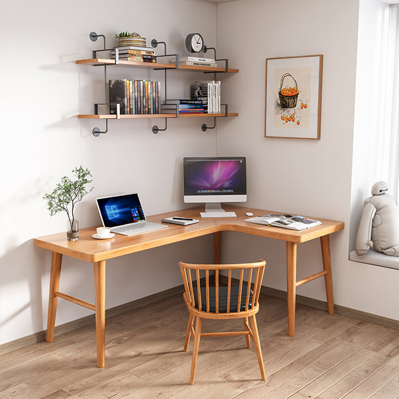 29,5-Zoll-Höhe natürlicher hölzerner Büroschreibtisch moderner L-Form-Schreibtisch für Zuhause