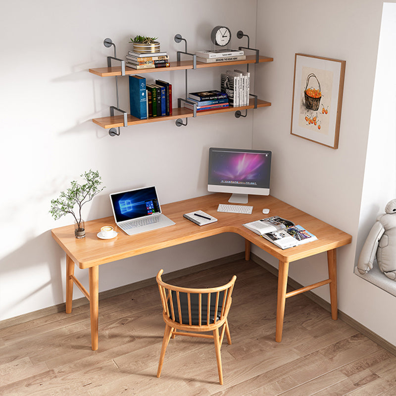 29,5-Zoll-Höhe natürlicher hölzerner Büroschreibtisch moderner L-Form-Schreibtisch für Zuhause