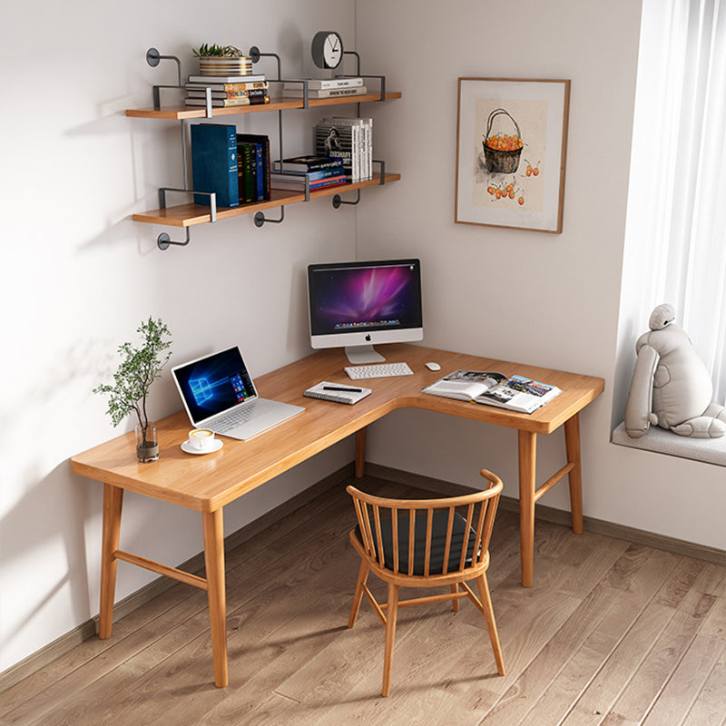 29,5-Zoll-Höhe natürlicher hölzerner Büroschreibtisch moderner L-Form-Schreibtisch für Zuhause