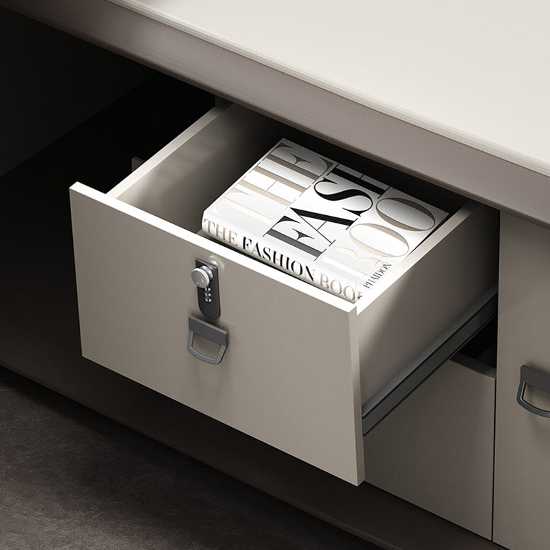 Scrivania per ufficio contemporanea scrivania esecutiva a forma di legno artificiale con 2 cassetti