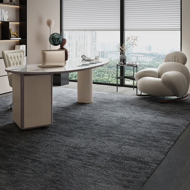 Home Glam Style Writing Desk Pedestal Office Desk with 3 Drawers Clearhalo 'furn' 'furn_office_desk' 'Furniture' 'Office Desks' 'Office Furniture' 'office_desk' 5722356