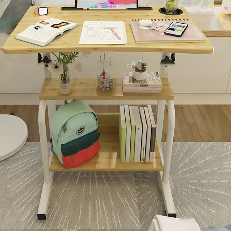 Modern Writing Desk Wooden Rectangular Standing Desk with Caster Wheel 24"L x 16"W x 24"H Natural Clearhalo 'furn' 'furn_office_desk' 'Furniture' 'Office Desks' 'Office Furniture' 'office_desk' 5722393