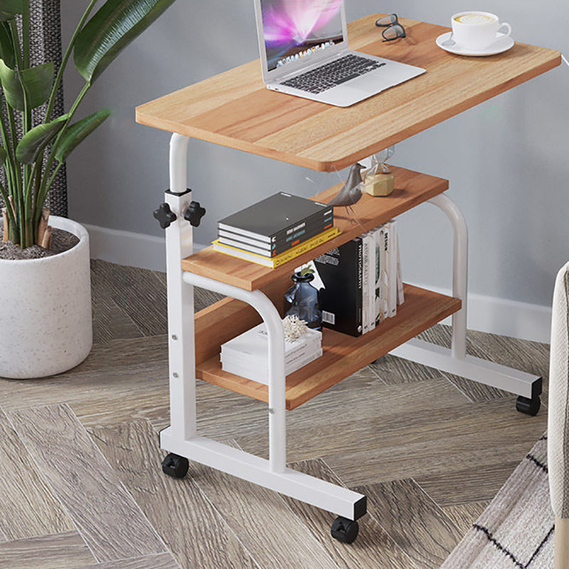Modern Writing Desk Wooden Rectangular Standing Desk with Caster Wheel 24"L x 16"W x 24"H Walnut Clearhalo 'furn' 'furn_office_desk' 'Furniture' 'Office Desks' 'Office Furniture' 'office_desk' 5722396