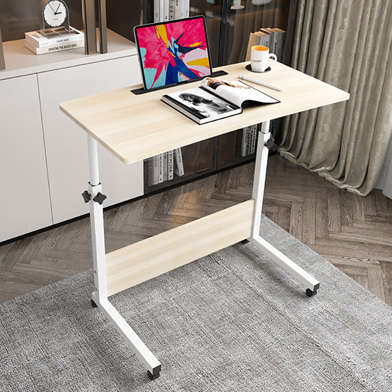 Modern Writing Desk Wooden Rectangular Standing Desk with Caster Wheel Clearhalo 'furn' 'furn_office_desk' 'Furniture' 'Office Desks' 'Office Furniture' 'office_desk' 5722403