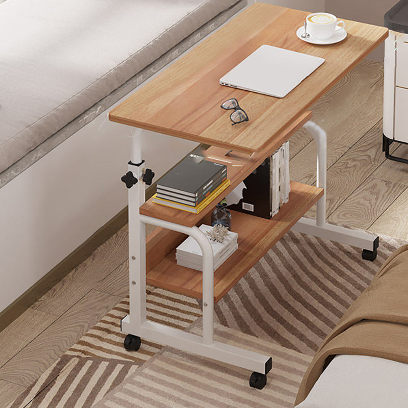 Modern Writing Desk Wooden Rectangular Standing Desk with Caster Wheel 31"L x 16"W x 24"H Walnut Clearhalo 'furn' 'furn_office_desk' 'Furniture' 'Office Desks' 'Office Furniture' 'office_desk' 5722408