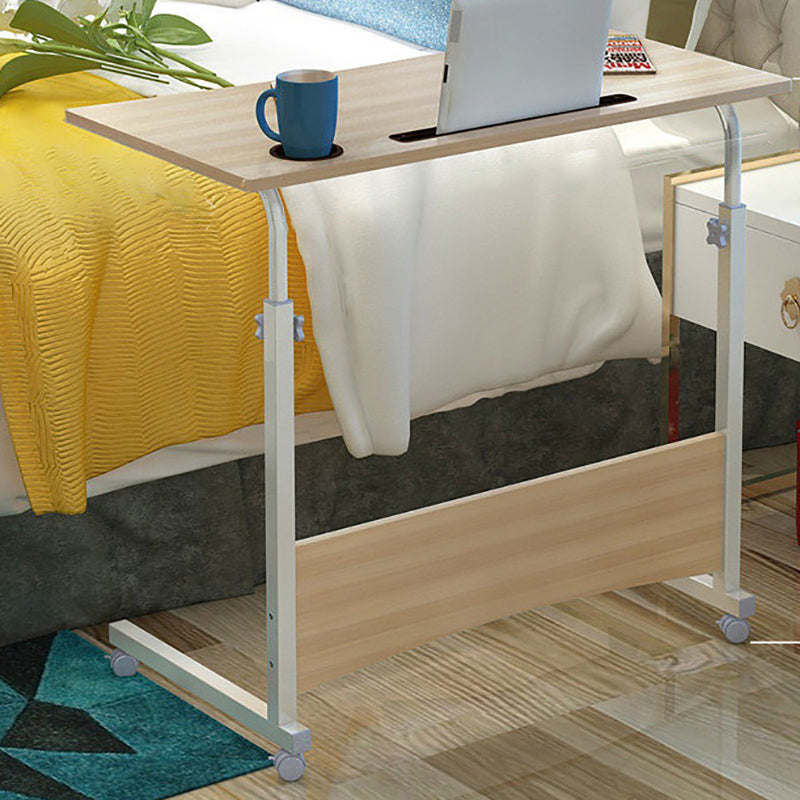 Modern Writing Desk Wooden Rectangular Standing Desk with Caster Wheel 31"L x 16"W x 24"H Natural Wood Almond Clearhalo 'furn' 'furn_office_desk' 'Furniture' 'Office Desks' 'Office Furniture' 'office_desk' 5722409