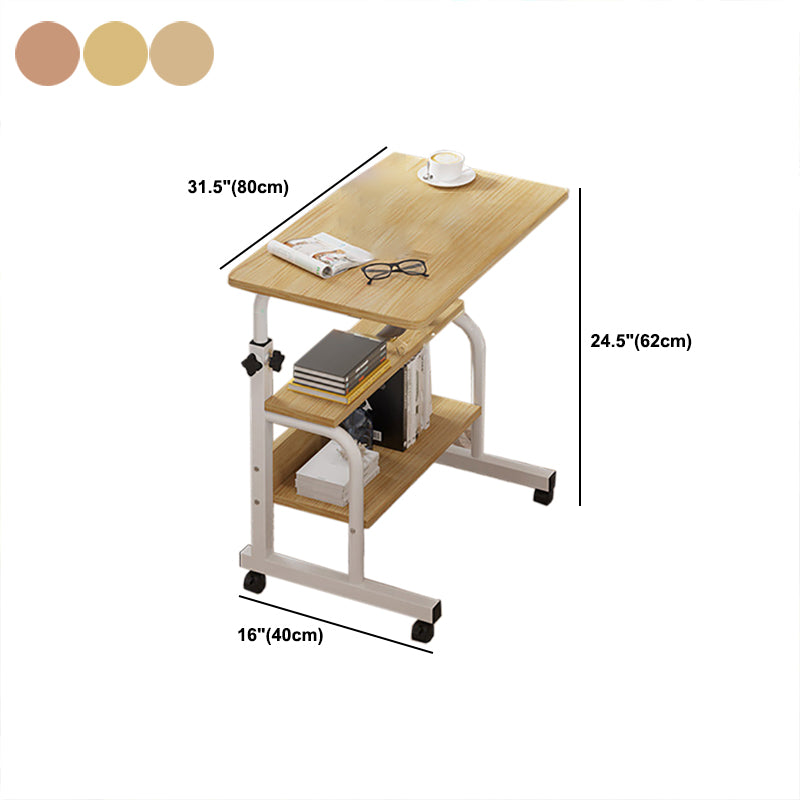 Modern Writing Desk Wooden Rectangular Standing Desk with Caster Wheel Clearhalo 'furn' 'furn_office_desk' 'Furniture' 'Office Desks' 'Office Furniture' 'office_desk' 5722411