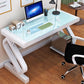 Contemporary Glass Office Desk Rectangular Gaming Desk with Metal Legs Clearhalo 'furn' 'furn_office_desk' 'Furniture' 'Office Desks' 'Office Furniture' 'office_desk' 5722570