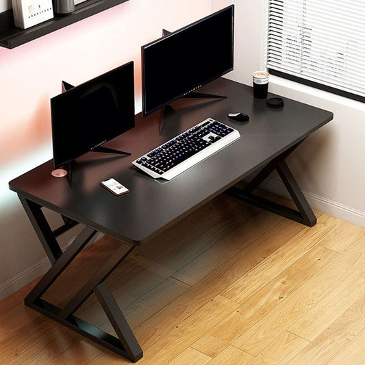 Rectangular Dormitory Gaming Desk Cable Management Computer Desk Black Black