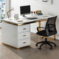 29.5 "H Glam Executive Desk rechthoekig schrijfbureau met laden