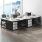 29.5 "H Glam Executive Desk rechthoekig schrijfbureau met laden