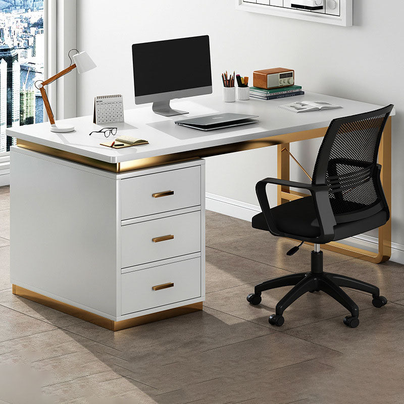 29.5 "H Glam Executive Desk rechthoekig schrijfbureau met laden