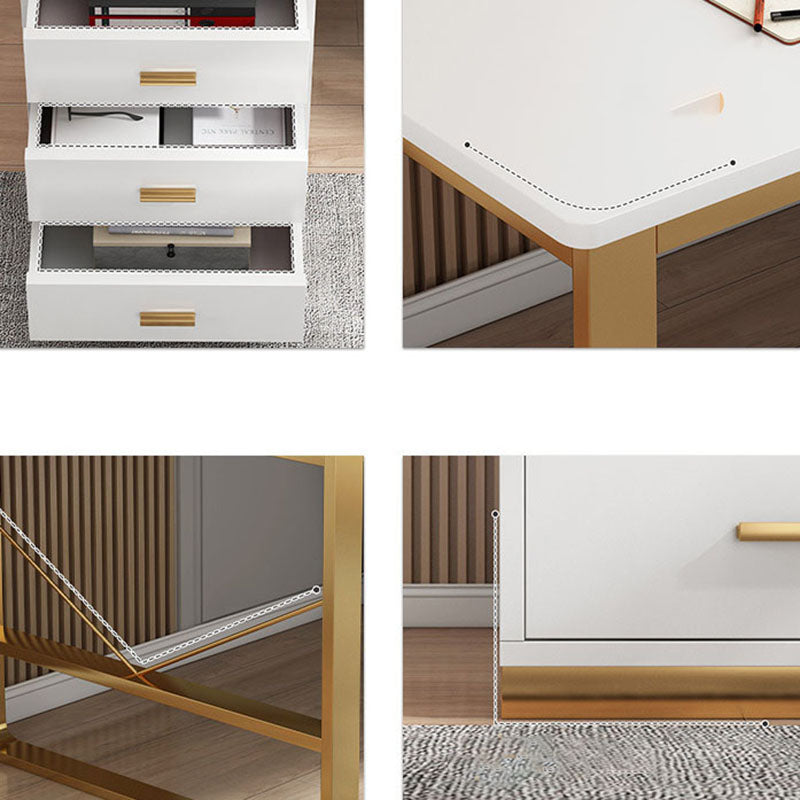 29.5 "H Glam Executive Desk rechthoekig schrijfbureau met laden