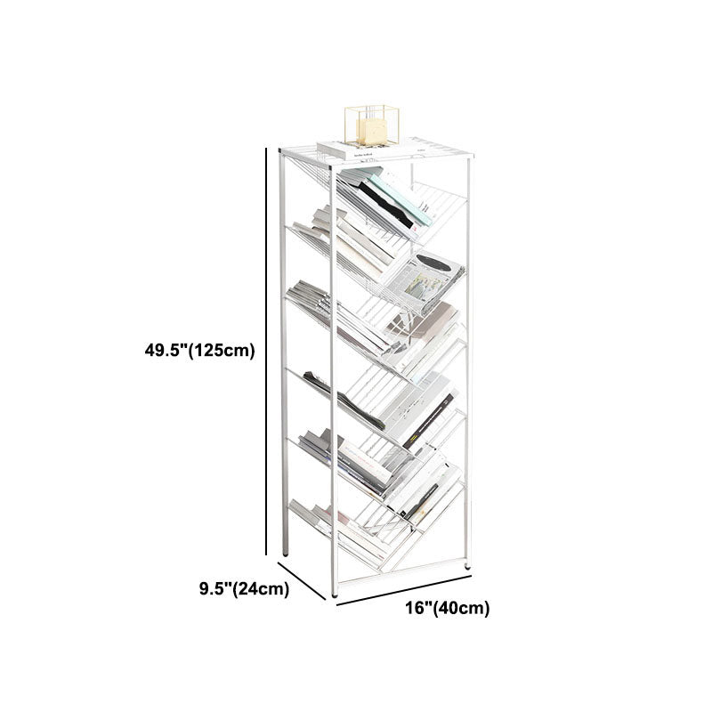 Modern Etagere Metal Bookcase White Vertical Shelf Bookcase for Study Room Clearhalo 'Bookcases' 'furn' 'furn_bookcases' 'Furniture' 'Office Furniture' 5722857