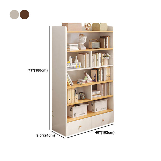 Libreria in stile moderno con scaffale in legno ingegnerizzato per il soggiorno