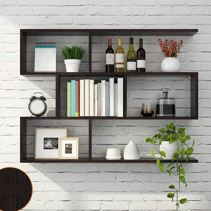 Modern and Contemporary Shelf Bookcase Wall Mounted Wooden Book Shelf for Office Black Clearhalo 'Bookcases' 'furn' 'furn_bookcases' 'Furniture' 'Office Furniture' 5722975