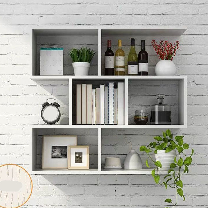Modern and Contemporary Shelf Bookcase Wall Mounted Wooden Book Shelf for Office White Clearhalo 'Bookcases' 'furn' 'furn_bookcases' 'Furniture' 'Office Furniture' 5722977