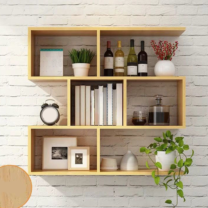 Modern and Contemporary Shelf Bookcase Wall Mounted Wooden Book Shelf for Office Natural Clearhalo 'Bookcases' 'furn' 'furn_bookcases' 'Furniture' 'Office Furniture' 5722980