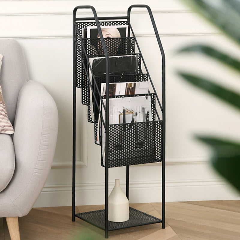 Modern Metal Bookshelf Geometric Vertical Closed Back Bookcase