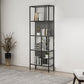 Contemporary Shelf Bookcase Metal Open Book Shelf with Shelves