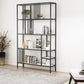 Contemporary Shelf Bookcase Metal Open Book Shelf with Shelves