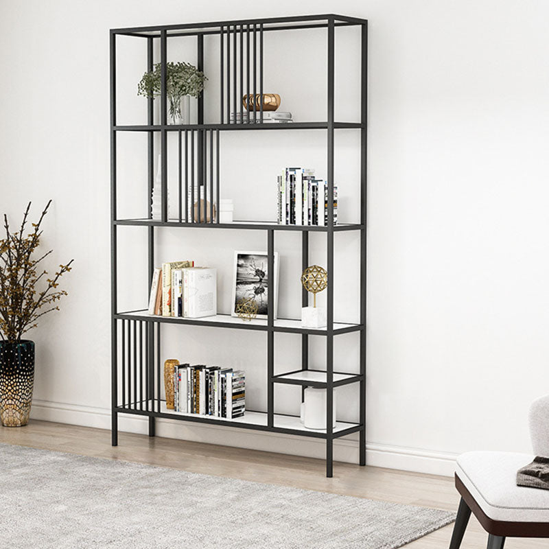 Contemporary Shelf Bookcase Metal Open Book Shelf with Shelves