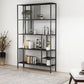 Contemporary Shelf Bookcase Metal Open Book Shelf with Shelves