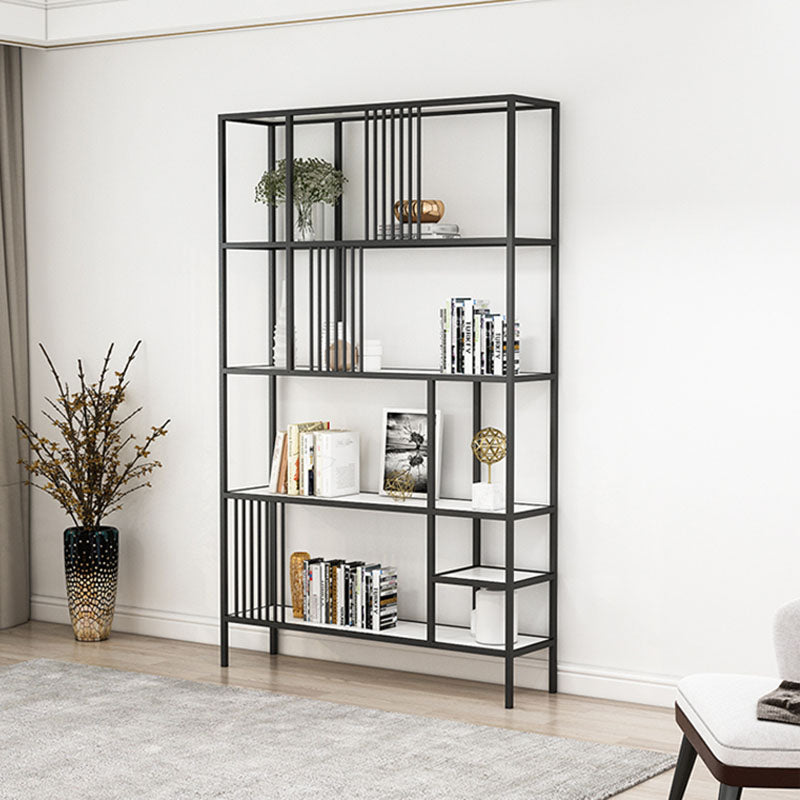 Contemporary Shelf Bookcase Metal Open Book Shelf with Shelves