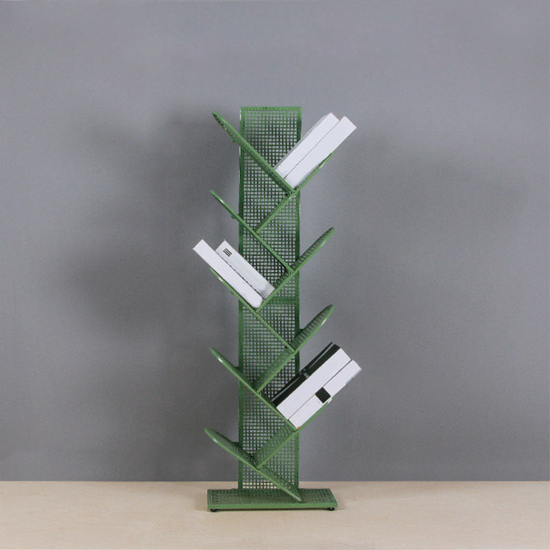 Modern Metal Bookcase Geometric Closed Back Bookshelf in Burnish Lake Green Clearhalo 'Bookcases' 'furn' 'furn_bookcases' 'Furniture' 'Office Furniture' 5723382