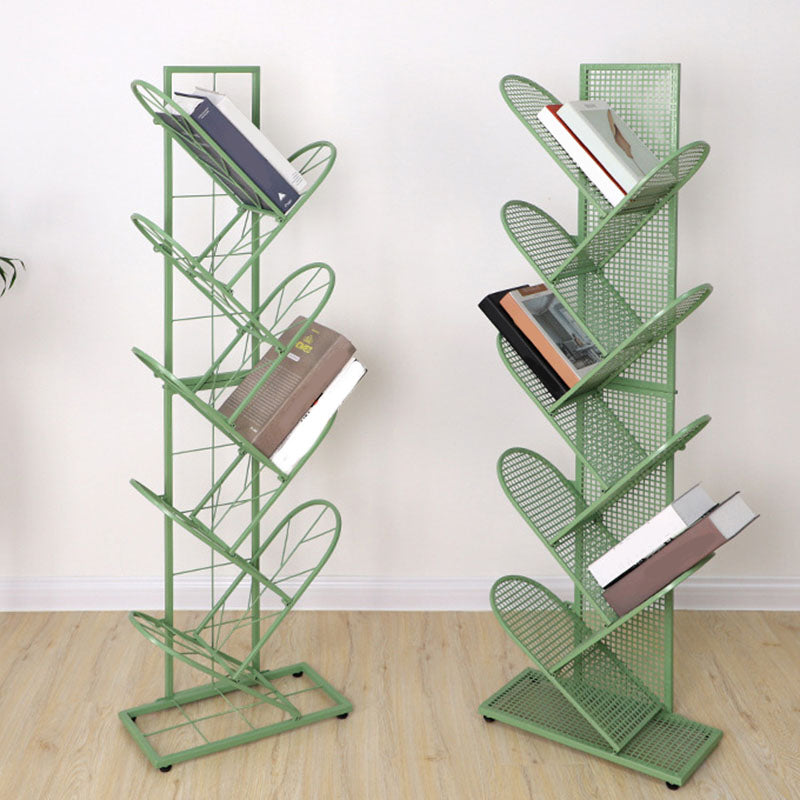 Modern Metal Bookcase Geometric Closed Back Bookshelf in Burnish Clearhalo 'Bookcases' 'furn' 'furn_bookcases' 'Furniture' 'Office Furniture' 5723383