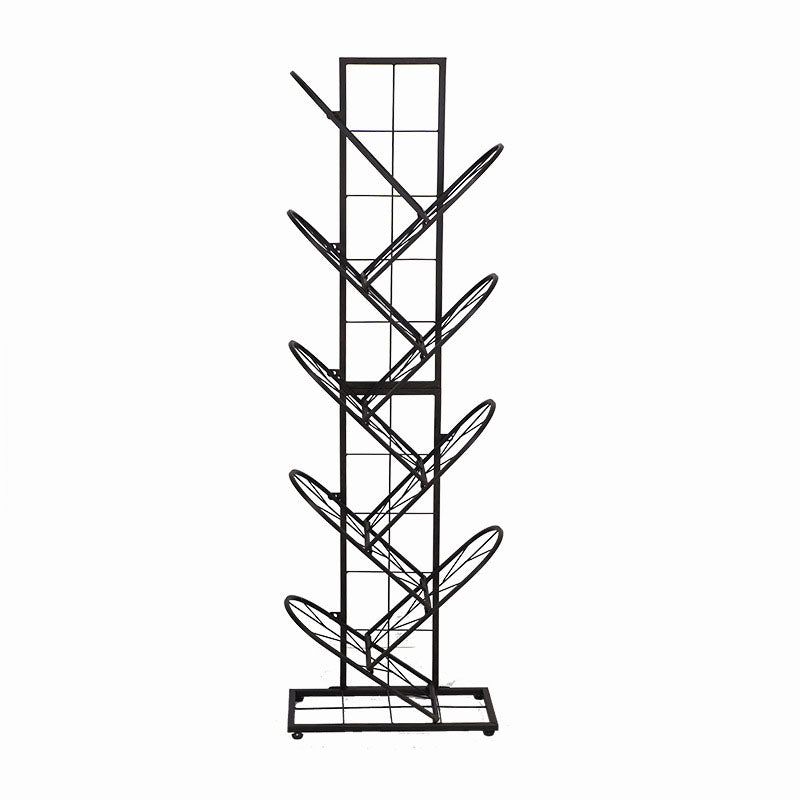 Modern Metal Bookcase Geometric Closed Back Bookshelf in Burnish Clearhalo 'Bookcases' 'furn' 'furn_bookcases' 'Furniture' 'Office Furniture' 5723388