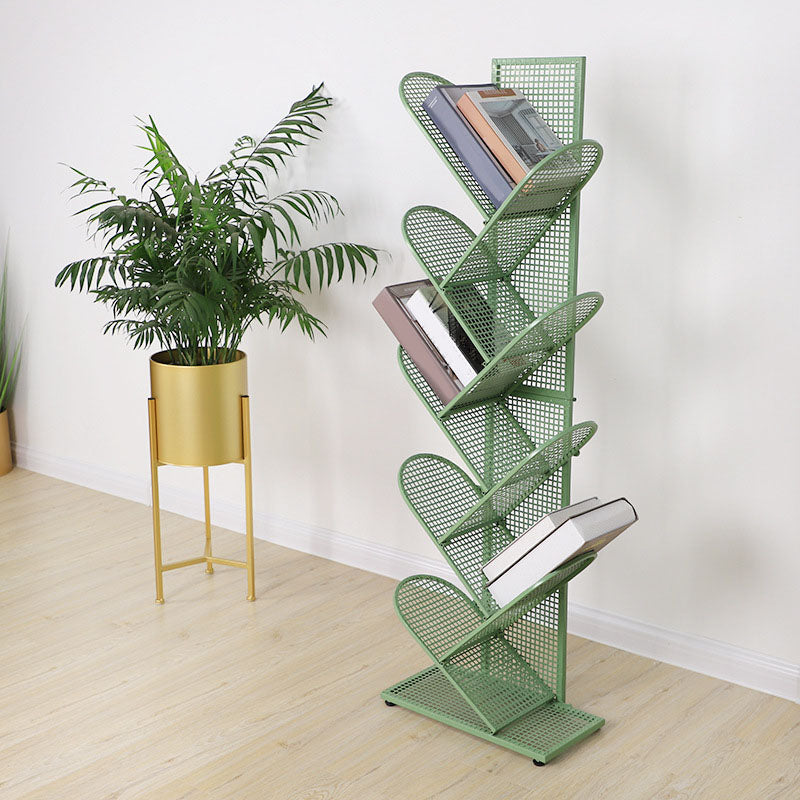 Modern Metal Bookcase Geometric Closed Back Bookshelf in Burnish Clearhalo 'Bookcases' 'furn' 'furn_bookcases' 'Furniture' 'Office Furniture' 5723397