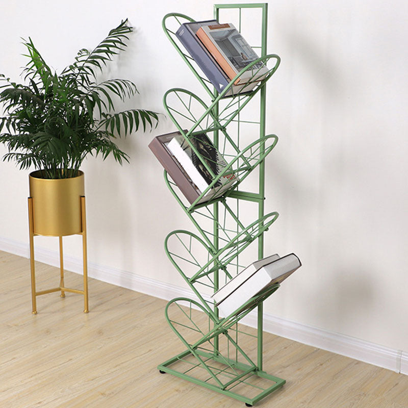 Modern Metal Bookcase Geometric Closed Back Bookshelf in Burnish Clearhalo 'Bookcases' 'furn' 'furn_bookcases' 'Furniture' 'Office Furniture' 5723399