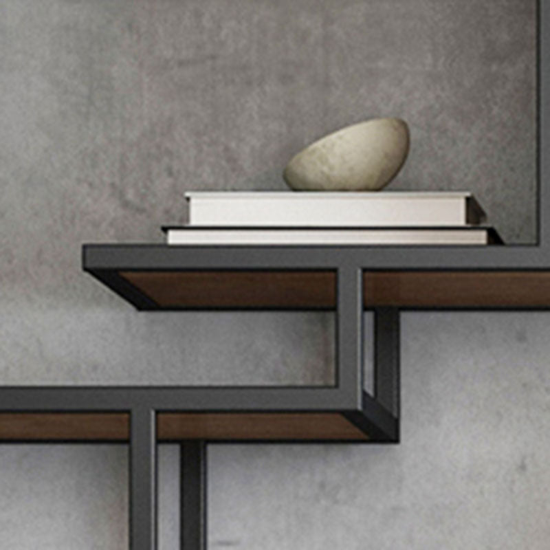 Libreria moderna in metallo nero scaffale a spalla aperta con porte