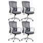Modern Fixed Arms Desk Chair High-back Office Ergonomic Chair 4 Piece Set Without Headrest Clearhalo 'furn' 'furn_office_chair' 'Furniture' 'Office Chairs' 'Office Furniture' 'office_chair' 5723443