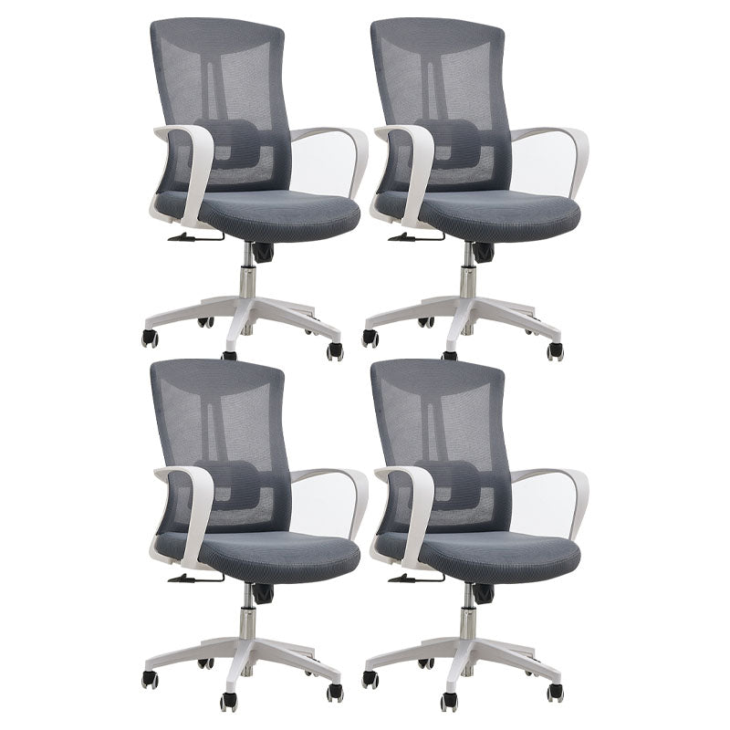 Modern Fixed Arms Desk Chair High-back Office Ergonomic Chair 4 Piece Set Without Headrest Clearhalo 'furn' 'furn_office_chair' 'Furniture' 'Office Chairs' 'Office Furniture' 'office_chair' 5723443