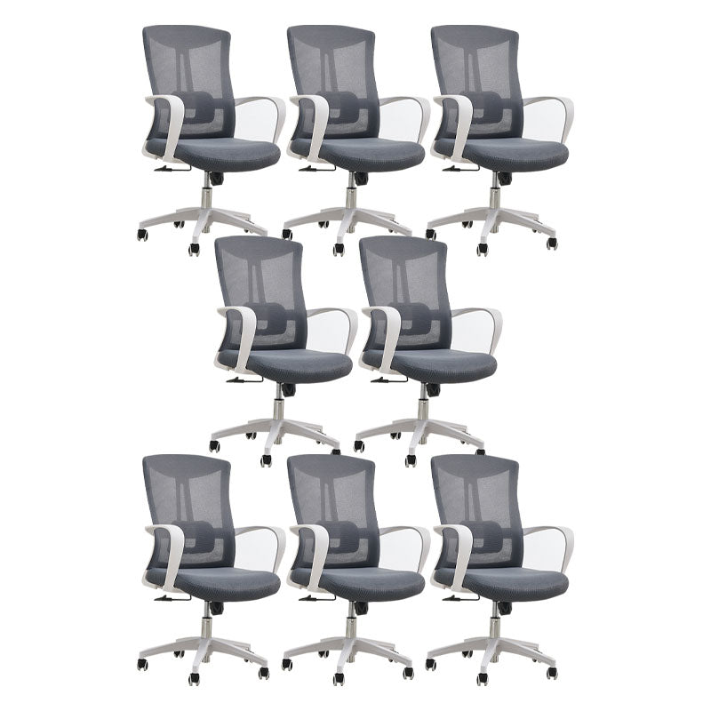 Modern Fixed Arms Desk Chair High-back Office Ergonomic Chair 8 Piece Set Without Headrest Clearhalo 'furn' 'furn_office_chair' 'Furniture' 'Office Chairs' 'Office Furniture' 'office_chair' 5723447