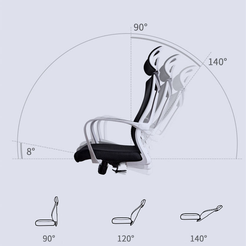 Modern Fixed Arms Desk Chair High-back Office Ergonomic Chair Clearhalo 'furn' 'furn_office_chair' 'Furniture' 'Office Chairs' 'Office Furniture' 'office_chair' 5723448