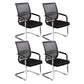 Modern Armless Upholstered Office Chair Steel No Wheels Office Chair