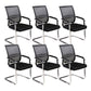 Modern Armless Upholstered Office Chair Steel No Wheels Office Chair