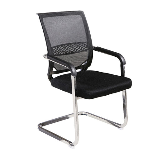 Modern Armless Upholstered Office Chair Steel No Wheels Office Chair 1 Piece