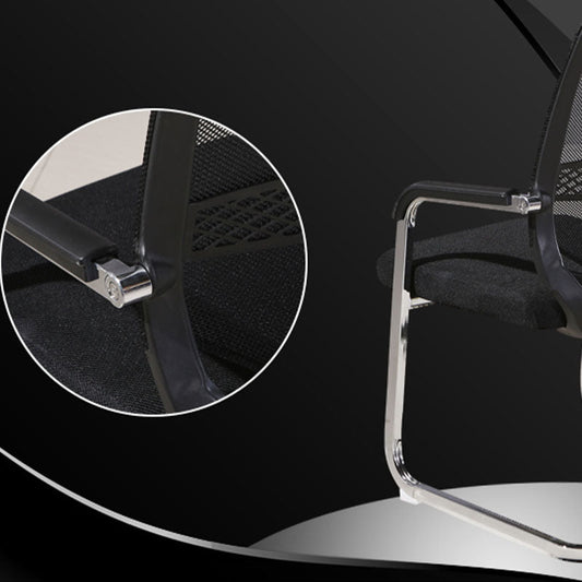 モダンアームレス布張りのオフィスチェアスチールホイールズオフィスチェア